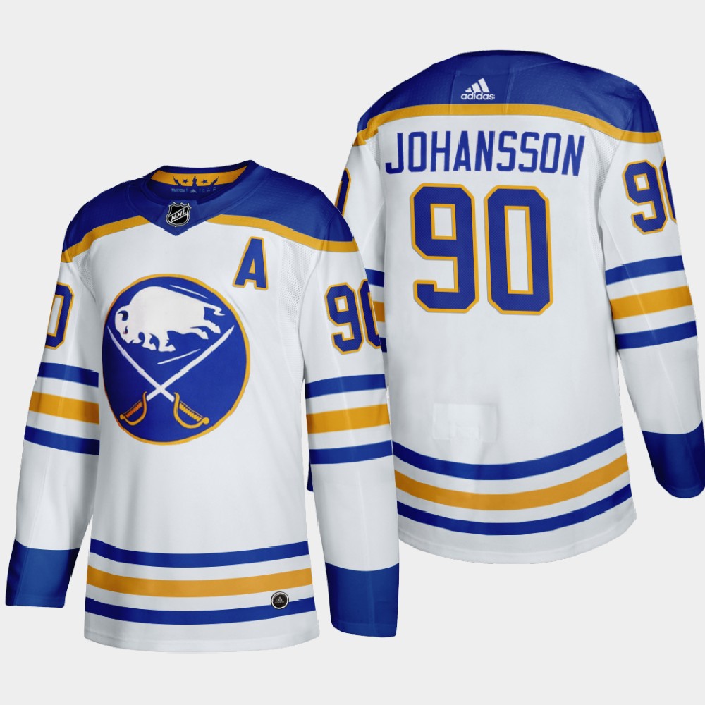 Buffalo Sabres #90 Marcus Johansson Men Adidas 2020 Away Authentic Player Stitched NHL Jersey White